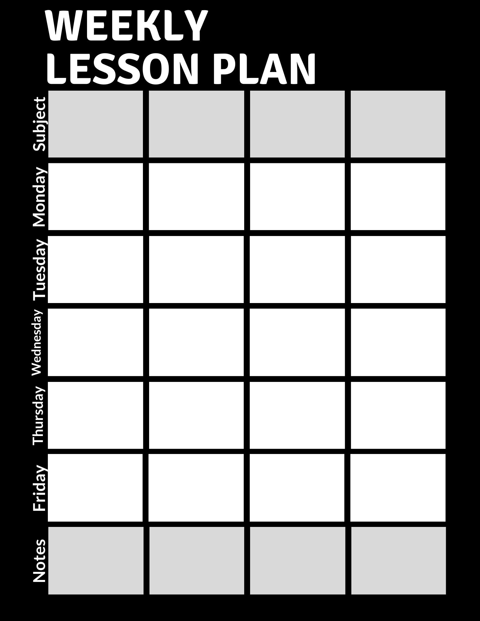 Weekly Lesson Plan Template Free to Download - A Tutor Regarding Blank Preschool Lesson Plan Template