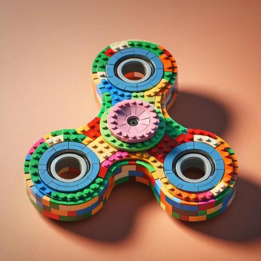 fidget spinner made out of Lego bricks