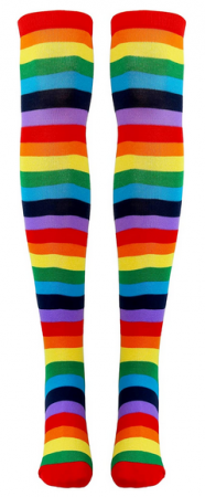 Colorful Rainbow Striped Socks Over The Knee