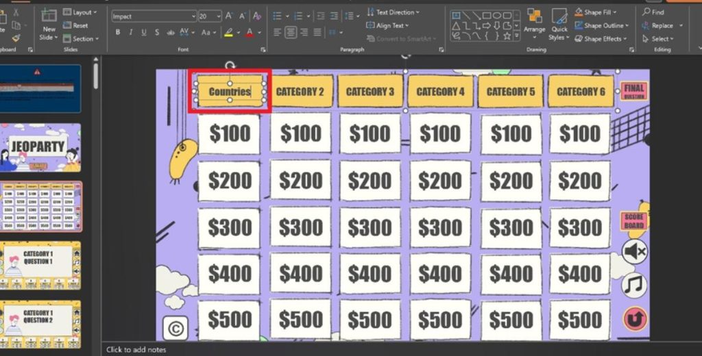 Jeopardy Game for ELH Challenge #209, Check this out, I have created a  Jeopardy game template, in which I have managed to successfully add  multi-player functionality, that means the user can