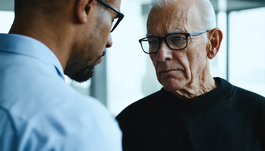 Doctor listening attentively to patient during medical consultation