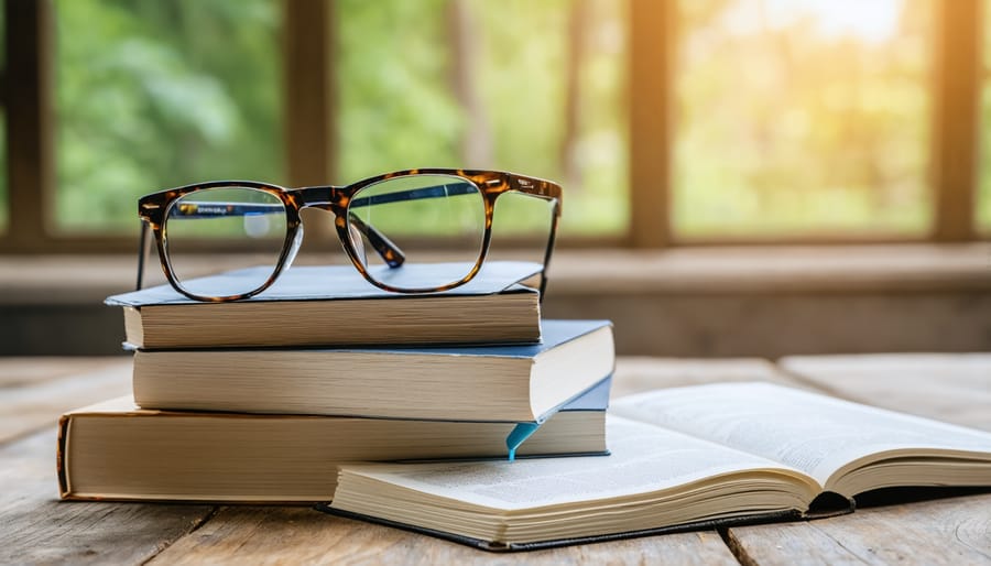 Organized study desk with vocabulary materials, planner, smartphone app, and study tools