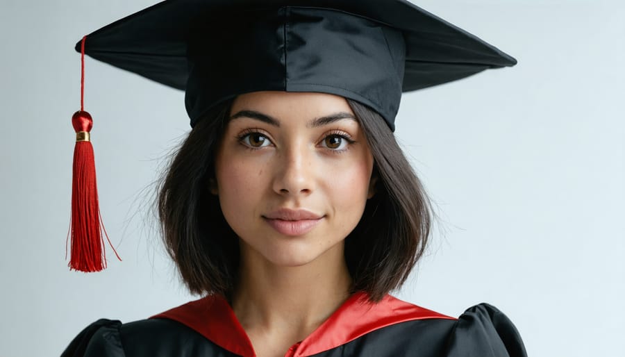 Close-up of handwritten academic essay showing structured writing with pen