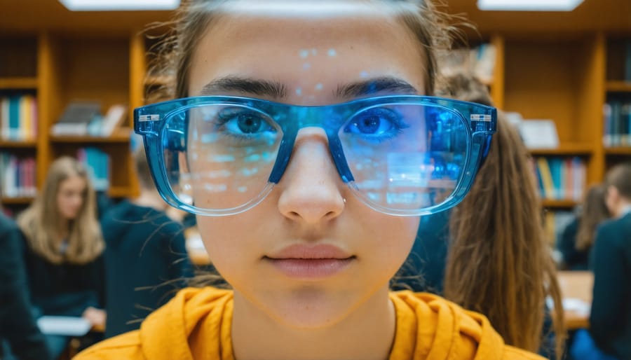 College student studying psychology materials at library desk with textbooks and laptop