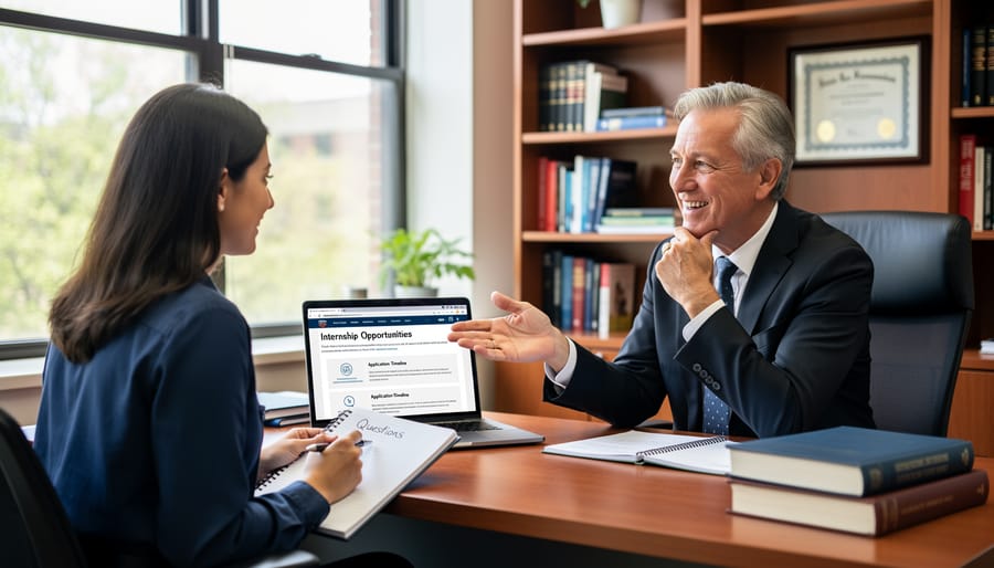 PhD student and academic advisor having professional discussion about career development