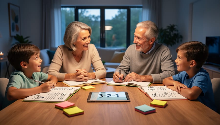 Family engaged in meaningful conversation during dinner time