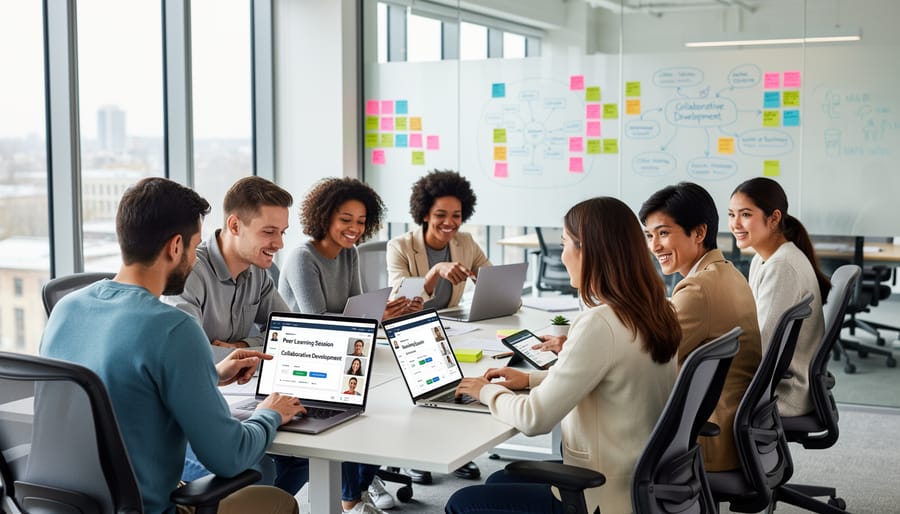 Group of tutors engaged in collaborative professional development session