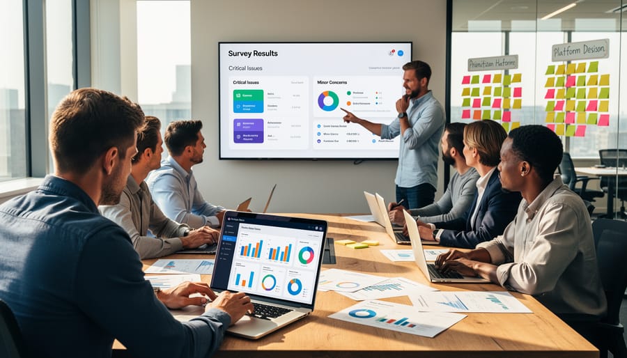 Educator reviewing learning analytics and student engagement data on laptop