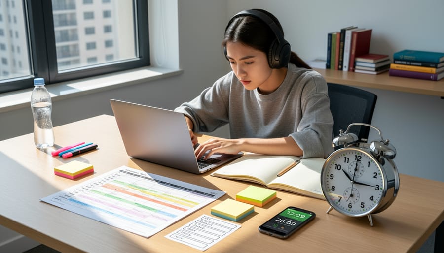 Close-up of student hand taking notes using Cornell Method format