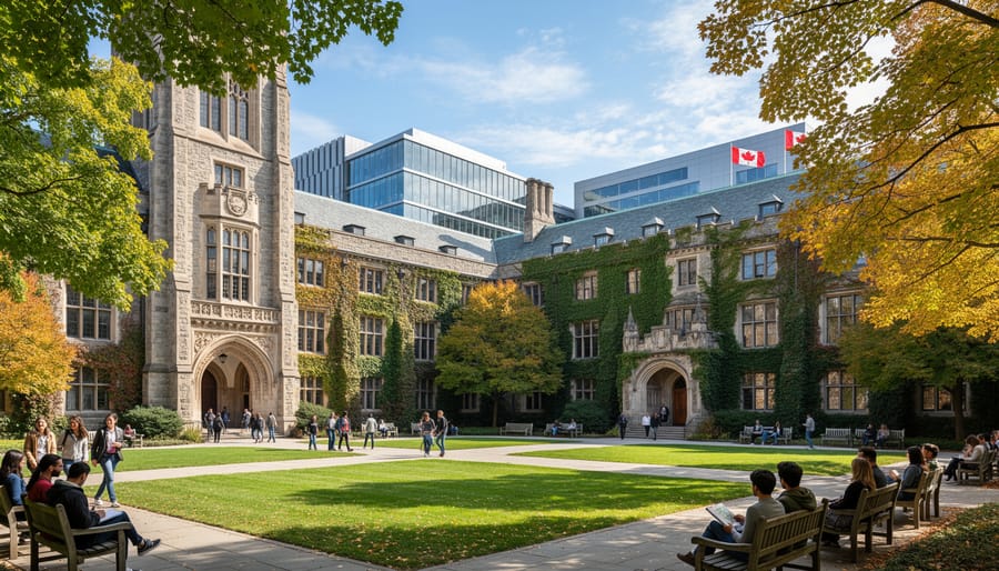 Historic University of Toronto campus buildings showcasing prestigious Canadian higher education architecture
