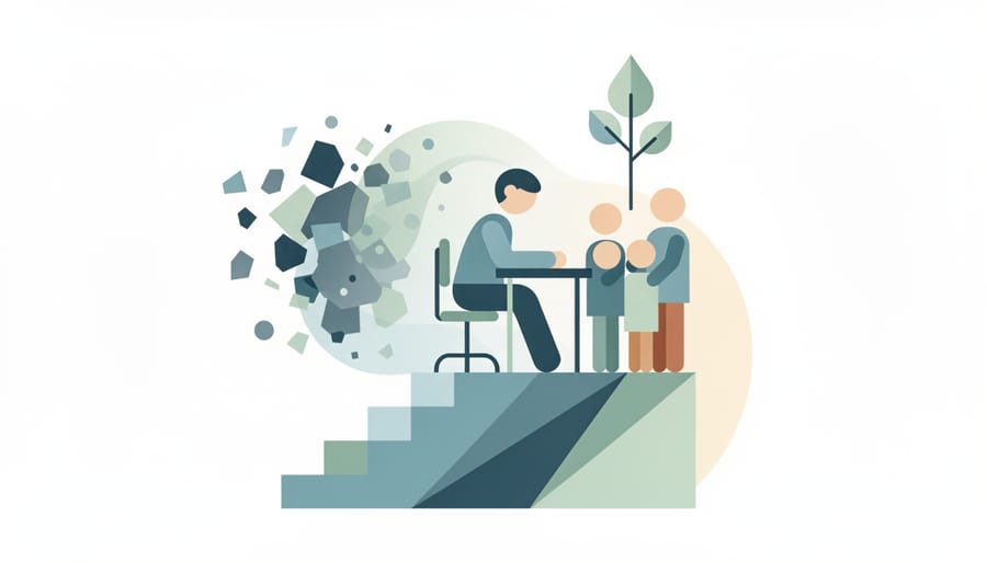 Child's hands holding stones with small plant seedling growing, symbolizing growth and resilience