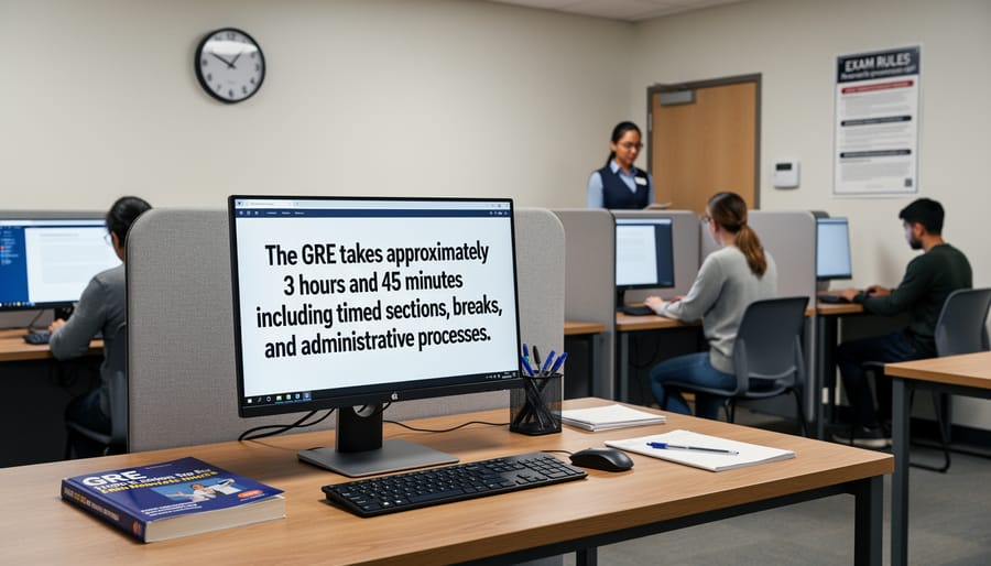 Clock and computer monitor representing timed testing environment