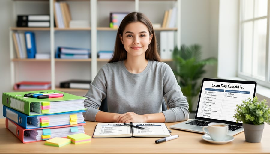 Notebook and writing tools arranged on a desk, symbolizing organized planning for MTech entrance exam readiness